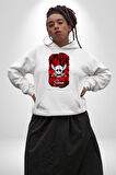 Shank Korsan Partisi Anime Kadın Erkek  Beyaz Kapüşonlu Sweatshirt Hoodie