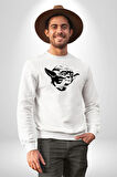 Yoda Star Wars Kadın Erkek Beyaz Sweatshirt 