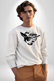 Yoda Star Wars Kadın Erkek Beyaz Sweatshirt 