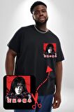 Orochimaru Anime Siyah Büyük Beden Kadın Basic Minimal Baskılı Tişört