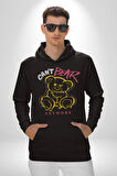 Daha Fazla Dayanamıyorum Teddy Kadın Erkek  Siyah Kapüşonlu Sweatshirt Hoodie