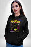 Baş Belası Teddy Kadın Erkek  Siyah Kapüşonlu Sweatshirt Hoodie