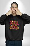 Havalı Kal Kadın Erkek Siyah Sweatshirt 