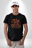Game Oyun Alanı Kadın Erkek Unisex Siyah Organik Baskılı T-Shirt Penye Yüksek Kalite