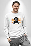 Yalnız Kadın Erkek Beyaz Sweatshirt 