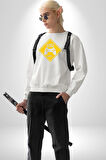Game Oyun Alanı Kadın Erkek Beyaz Sweatshirt 