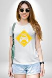 Game Oyun Alanı Kadın Erkek Unisex Beyaz Organik Baskılı T-Shirt Penye Yüksek Kalite
