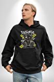 Geçilmez Bölge Kadın Erkek  Siyah Kapüşonlu Sweatshirt Hoodie
