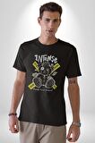 Geçilmez Bölge Kadın Erkek Unisex Siyah Organik Baskılı T-Shirt Penye Yüksek Kalite