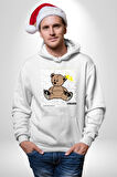Positive Düşünce  Kadın Erkek  Beyaz Kapüşonlu Sweatshirt Hoodie