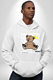 Positive Düşünce  Kadın Erkek  Beyaz Kapüşonlu Sweatshirt Hoodie