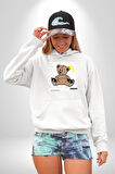 Positive Düşünce  Kadın Erkek  Beyaz Kapüşonlu Sweatshirt Hoodie