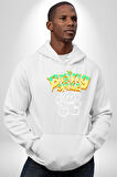 Beyin Gülüşü Kadın Erkek  Beyaz Kapüşonlu Sweatshirt Hoodie