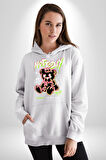 Bugün Değil Kadın Erkek  Beyaz Kapüşonlu Sweatshirt Hoodie