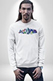 Canavarlar Kadın Erkek Beyaz Sweatshirt 
