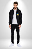 The Simpsons  Kadın Erkek Siyah Kapüşonlu Fermuarlı Baskılı Hırka Sweatshirt