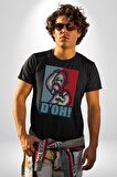 The Simpsons  Kadın Erkek Unisex Siyah Organik Baskılı T-Shirt Penye Yüksek Kalite
