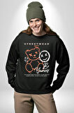 Yükseliş  İçin Kendin Ol Kadın Erkek Siyah Sweatshirt 