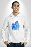Birlikte Kal Kadın Erkek  Beyaz Kapüşonlu Sweatshirt Hoodie