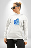 Birlikte Kal Kadın Erkek  Beyaz Kapüşonlu Sweatshirt Hoodie