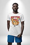 Beyin Yıkama Kadın Erkek Unisex Beyaz Organik Baskılı T-Shirt Penye Yüksek Kalite