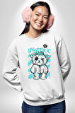 Histerik Kadın Erkek Beyaz Sweatshirt 