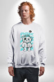Histerik Kadın Erkek Beyaz Sweatshirt 