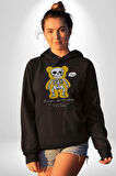 Mutlu Ol Kadın Erkek  Siyah Kapüşonlu Sweatshirt Hoodie