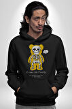 Mutlu Ol Kadın Erkek  Siyah Kapüşonlu Sweatshirt Hoodie
