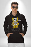 Mutlu Ol Kadın Erkek  Siyah Kapüşonlu Sweatshirt Hoodie