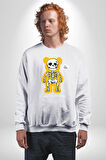 Mutlu Ol Kadın Erkek Beyaz Sweatshirt 