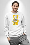 Mutlu Ol Kadın Erkek Beyaz Sweatshirt 