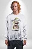 Gerçeklikten Uzak Tutun Kadın Erkek Beyaz Sweatshirt 