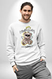 Gerçeklikten Uzak Tutun Kadın Erkek Beyaz Sweatshirt 