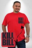 The Kill Bill Sinema Kırmızı Büyük Beden Kadın Basic Minimal Baskılı Tişört
