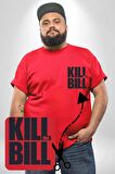 The Kill Bill Sinema Kırmızı Büyük Beden Kadın Basic Minimal Baskılı Tişört