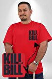 The Kill Bill Sinema Kırmızı Büyük Beden Kadın Basic Minimal Baskılı Tişört