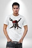 Krayip Korsanları Sinema Kadın Erkek Unisex Beyaz Organik Baskılı T-Shirt Penye Yüksek Kalite