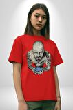 Breaking Bad Pamuklu Bisiklet Yaka Kadın Erkek Oversize Boyfriend Dijital Baskılı Kırmızı T-shirt