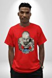 Breaking Bad Pamuklu Bisiklet Yaka Kadın Erkek Oversize Boyfriend Dijital Baskılı Kırmızı T-shirt