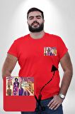 Game Of Thrones Gta Tasarımı Kırmızı Büyük Beden Kadın Basic Minimal Baskılı Tişört