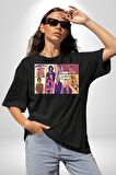 Game Of Thrones Gta Tasarımı Pamuklu Bisiklet Yaka Kadın Erkek Oversize Boyfriend Dijital Baskılı Siyah T-shirt