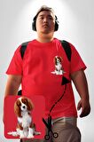 Cavalier King Charles Spaniel Kırmızı Büyük Beden Kadın Basic Minimal Baskılı Tişört