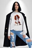 Cavalier King Charles Spaniel Kadın Erkek Beyaz Sweatshirt 