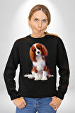 Cavalier King Charles Spaniel Kadın Erkek Siyah Sweatshirt 