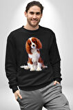 Cavalier King Charles Spaniel Kadın Erkek Siyah Sweatshirt 