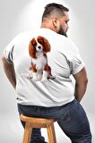Cavalier King Charles Spaniel Büyük Beden Beyaz Tişört Kadın Erkek Ünisex Sırt Baskılı