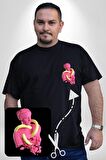 Pop Art Yaratıcı Heykel Pembe  Siyah Büyük Beden Kadın Basic Minimal Baskılı Tişört