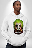 Albert Einstein Joker Why So Genius  Kadın Erkek  Beyaz Kapüşonlu Sweatshirt Hoodie