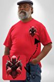 Deadpool Kırmızı Büyük Beden Kadın Basic Minimal Baskılı Tişört